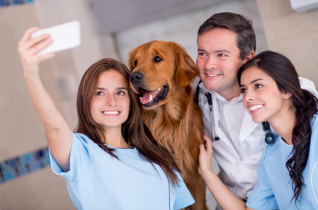 selfie at the vet